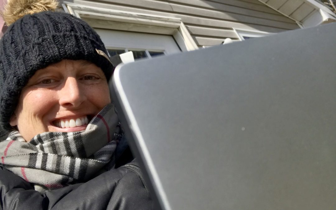 Mission Scholarships Director Working from Home – Outside in Winter Gear