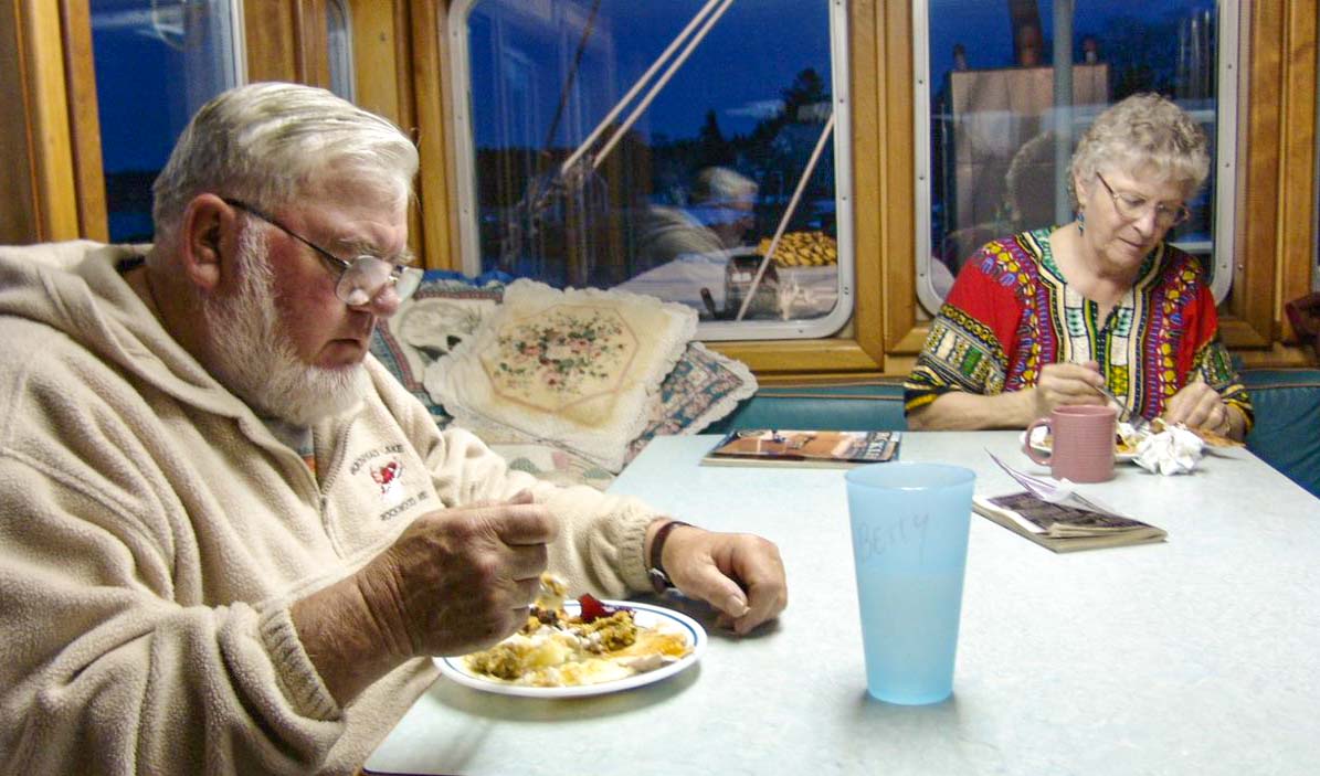 David and Betty Allen eating 