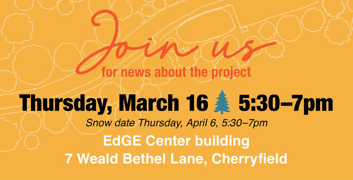 Invite for the capital campaign that says "Join us for news about the project. Thursday, March 16 5:30 to 7 p.m."