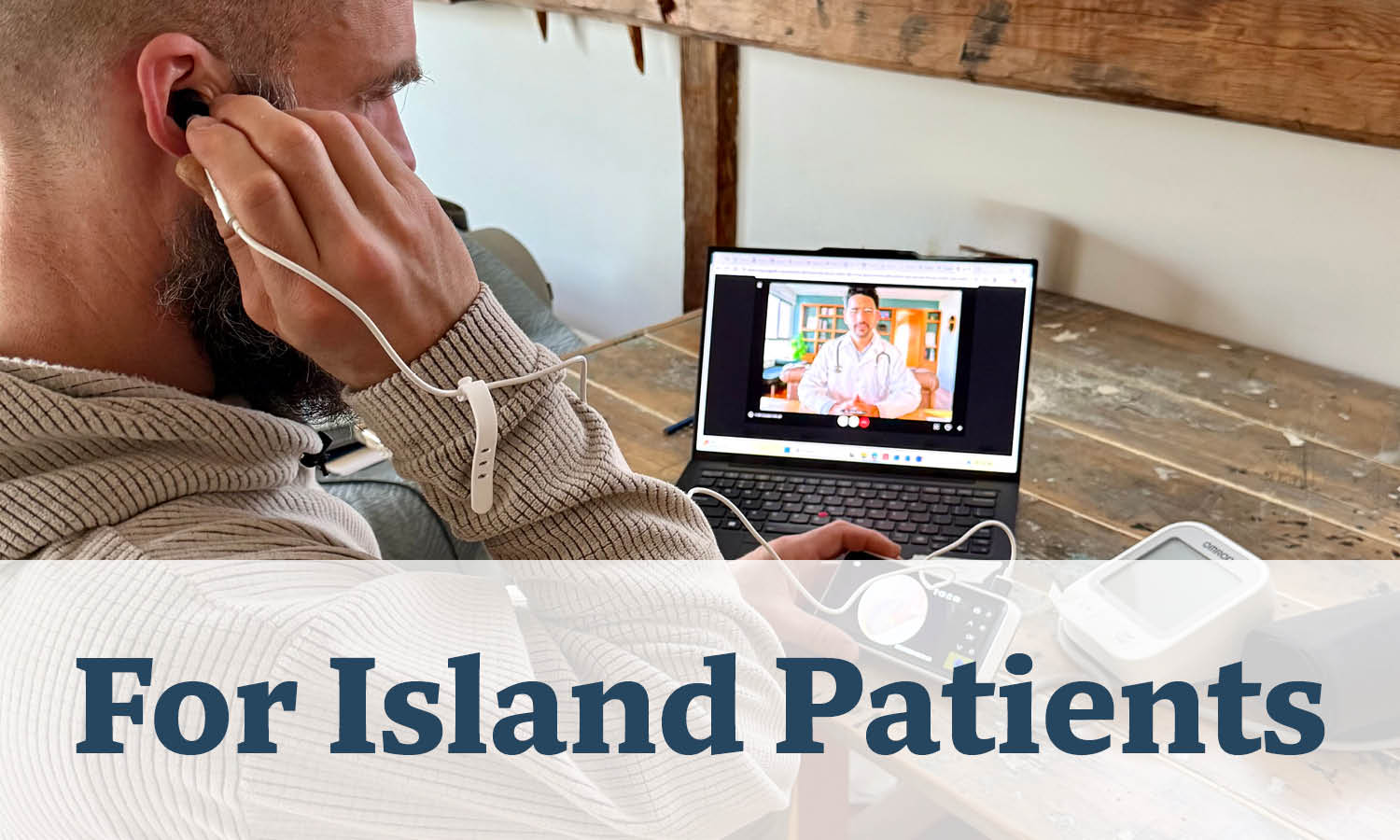 Sunbeam Nurse Simone Babineaux checks the blood pressure of a visitor on the boat during a trip to an outer island.