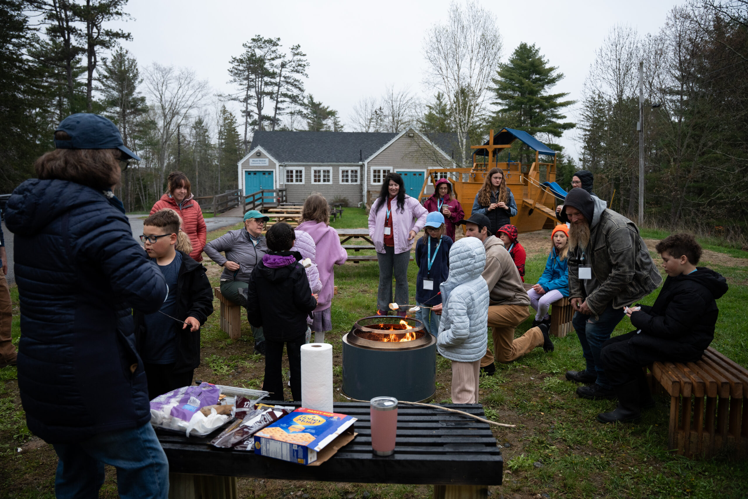 Island Outreach at a campfire