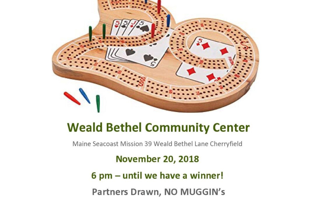 Free Cribbage Night at Weald Bethel Community Center, Nov. 20