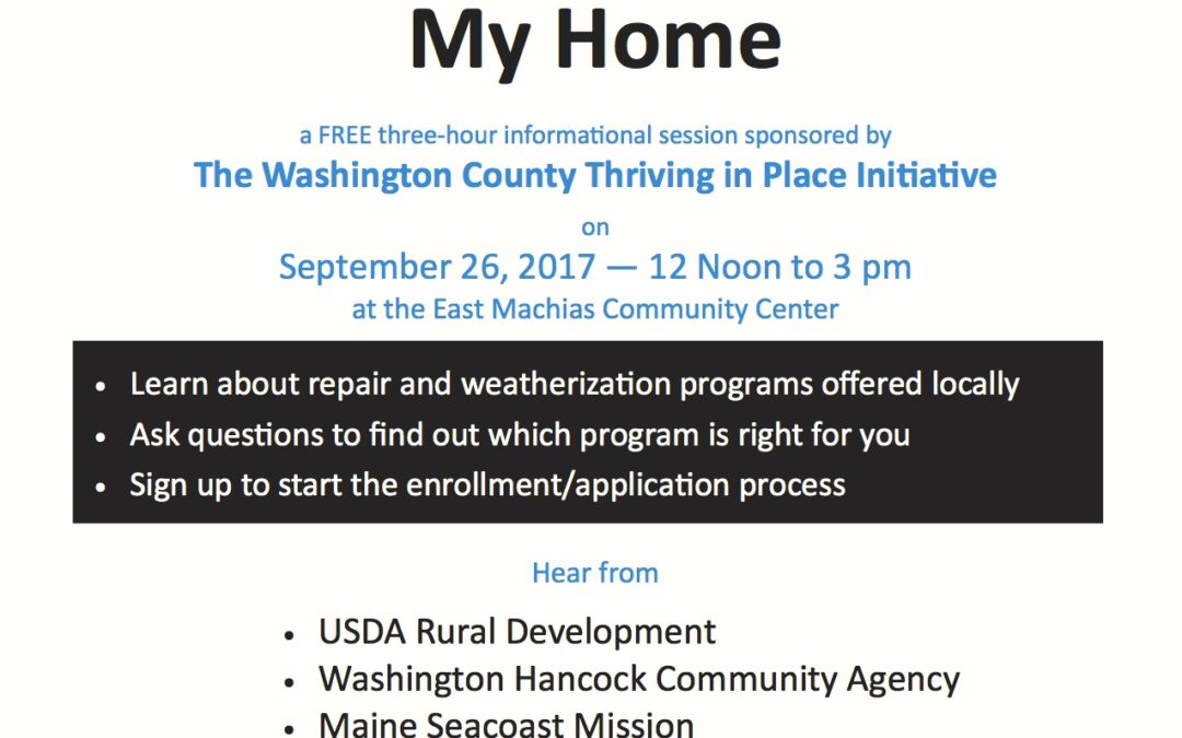 Seniors: Repair and Winterize My Home Session, Sept. 26
