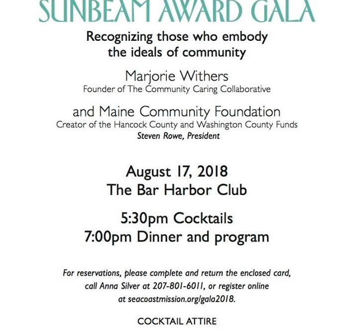 Sunbeam Award Gala Ahead, August 17, 2018; Make Reservations Now